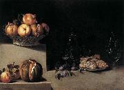 HAMEN, Juan van der Still-Life with Fruit and Glassware oil painting on canvas